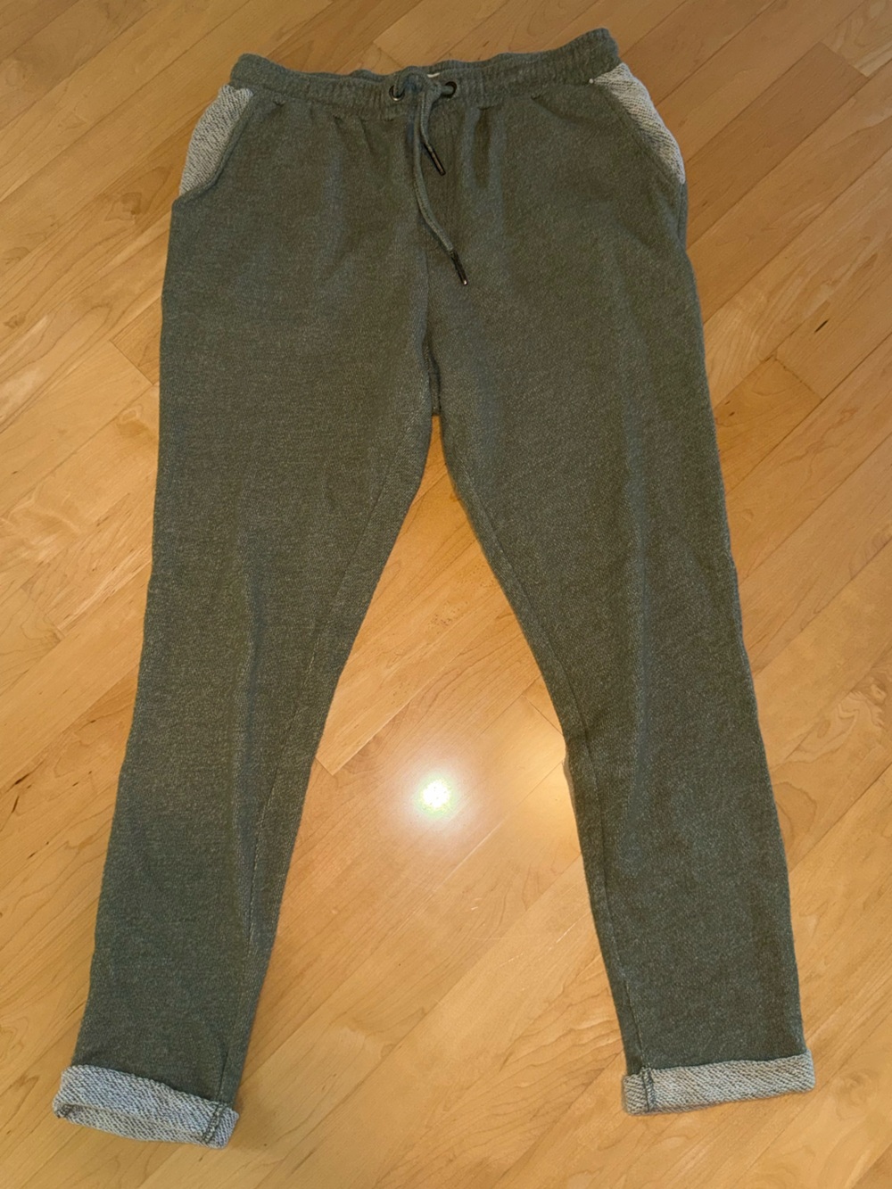 Roxy Olive Green Ribbed Knit Waistband Pants